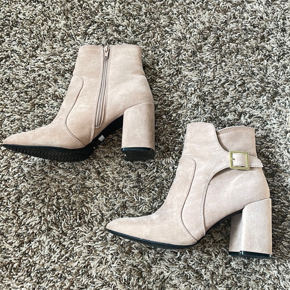 Tan Heeled Booties